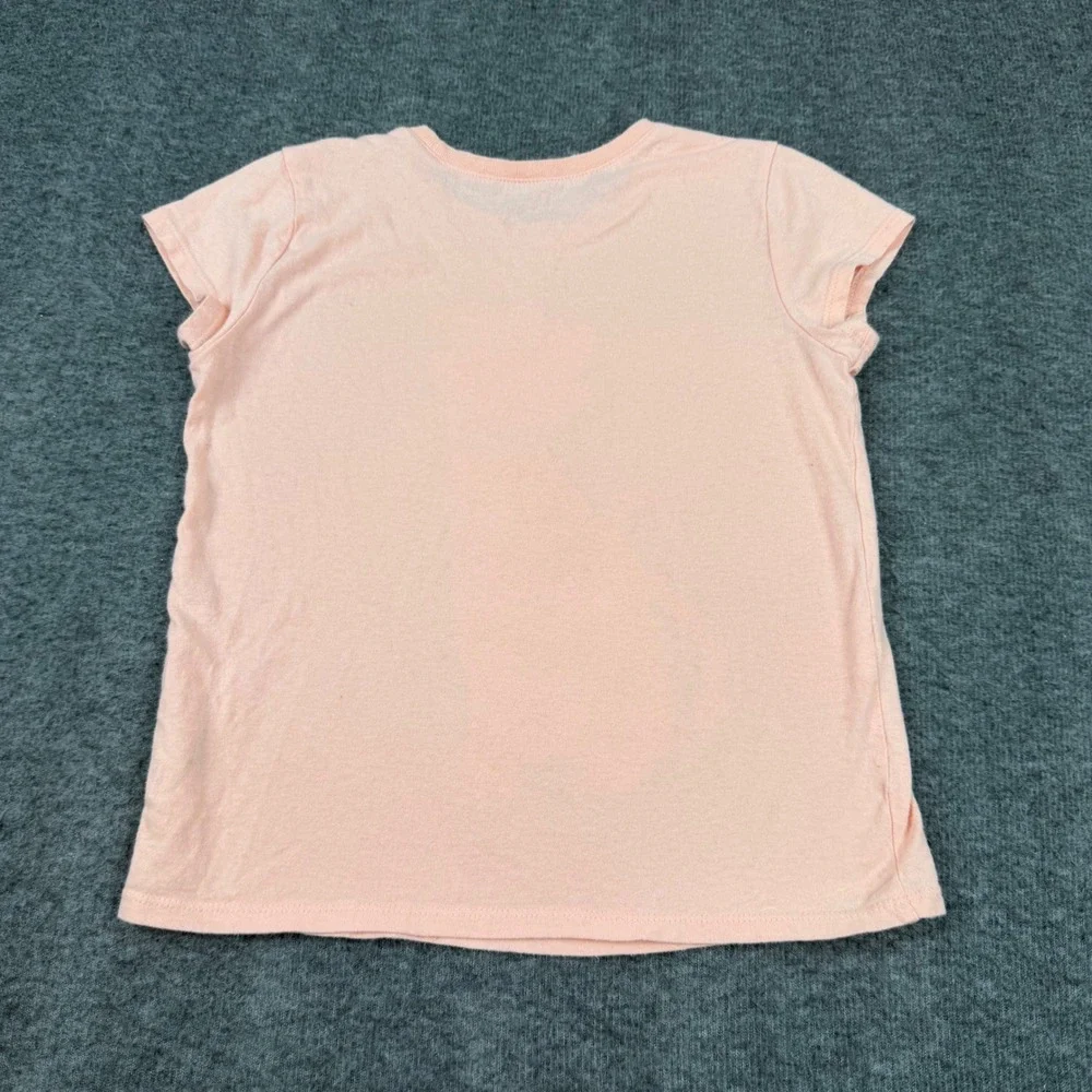 The Children's Place Graphic Tee Kids Size 7/8 Peach Cat Tiara Sunglasses Cotton
